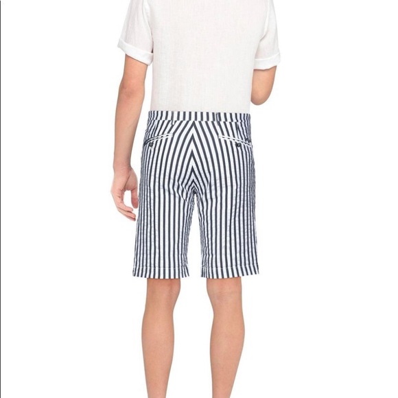 40 Weft Bermuda Shorts Blue/White Stripes - waist 38 - Picture 3 of 7